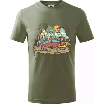 Adventure car - Tričko dětské bavlněné - 122 cm/6 let ( Khaki )