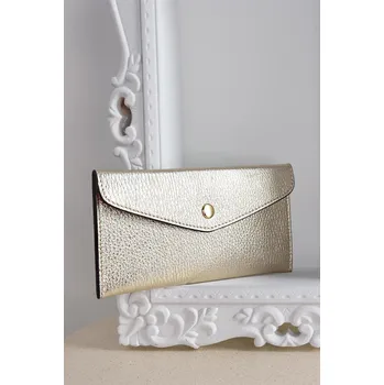 VELKÁ KOŽENÁ PENĚŽENKA ZLATÁ PECA del SOL gold