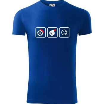 Pánské oblečení Turbodiesel úsměv - Viper FIT - Pánské zůžené tričko - L ( Královská modrá )