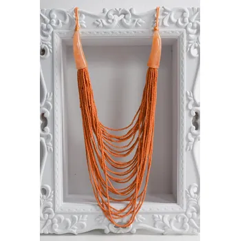 Náhrdelník ORANŽOVÝ KORÁLKOVÝ NÁHRDELNÍK PECA del SOL