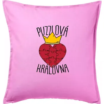 Polštář Puzzlová královna - Polštář 50x50 - 50x50 - Pouze potah ( Růžová )