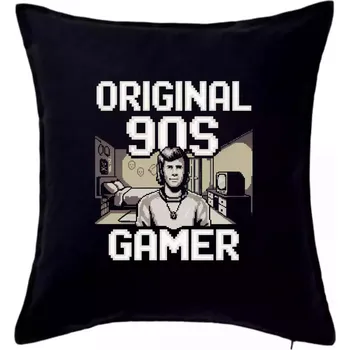 Polštář Original 90s gamer - béžový - Polštář 50x50 - 50x50 - Pouze potah ( Černá )
