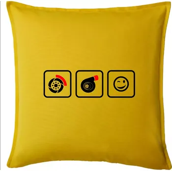 Polštář Turbodiesel úsměv - Polštář 50x50 - 50x50 - Pouze potah ( Žlutá )
