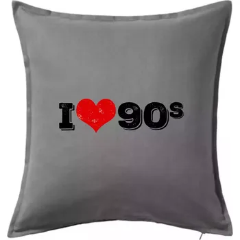 Polštář I love 90s - Polštář 50x50 - 50x50 - Pouze potah ( Tmavě šedý melír )