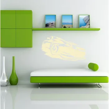 Samolepící dekorace Živá Zeď Samolepka na zeď Abstraktní auto Barva: béžová, Velikost: 60 x 33 cm