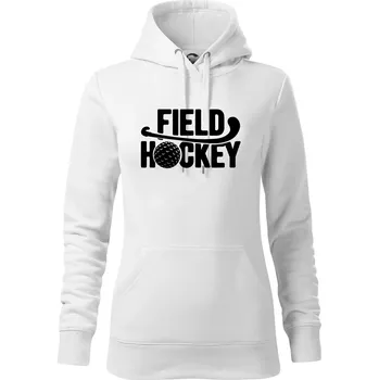 Dámská mikina Field hockey míček a nápis - Mikina dámská Cape s kapucí - XS ( Bílá )