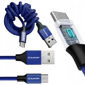 Datový kabel Kabel Blashorn USB - microUSB typ B, 1,8 m, modrý