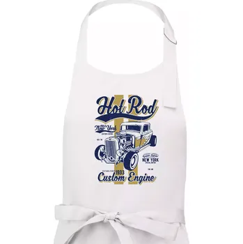 Kuchyňská zástěra Hot Rod New York - Dámská zástěra na vaření - Univerzální velikost ( Bílá )