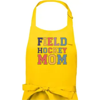 Kuchyňská zástěra Field hockey mom - sportovní písmo - Dámská zástěra na vaření - Univerzální velikost ( Žlutá )