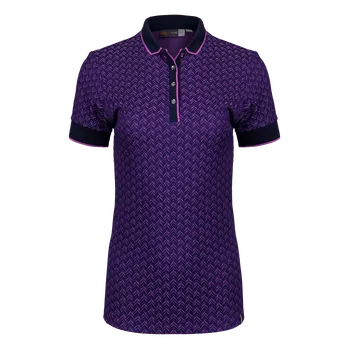 Dámská móda Kjus Women Ella Structure Polo S/S S/36, Foxglove/Atlanta Blue, dámské