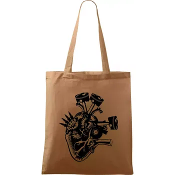 Nákupní taška Řidičovo srdce - Taška bavlněná - 42 x 38 cm ( Cappuccino )