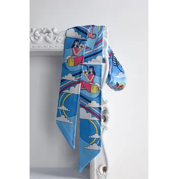 Šátek SATÉNOVÝ ŠÁTEK ÚZKÝ PECA del SOL Lady Blue