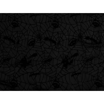 Dekorační satén Halloween / čarodějnice černá 1 m