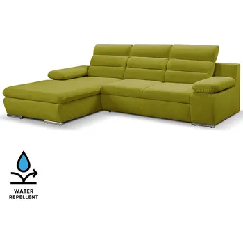Sedací souprava Sedací souprava GRECO MINI | 185x278 cm | LEVÁ | 35 zelená WATER REPELLENT | rozkládací + úložný prostor
