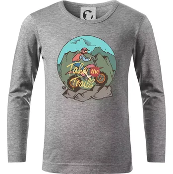 Chlapecké tričko Offroad Moto - Triko dětské Long Sleeve - 104-110cm / 3-4 roky ( Tmavě šedý melír )