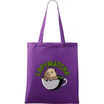 Capybara papymatcha - Taška bavlněná - 42 x 38 cm ( Fialová )