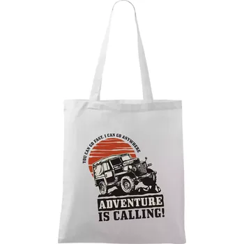 Adventure is calling 4x4 - Taška bavlněná - 42 x 38 cm ( Bílá )