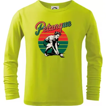 Petanque žena - Triko dětské Long Sleeve - 122 cm/6 let ( Limetková )