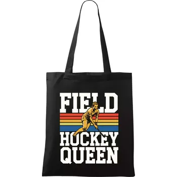 Nákupní taška Pruhy field hockey queen - Taška bavlněná - 42 x 38 cm ( Černá )
