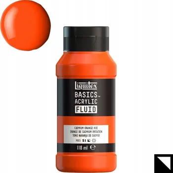 Vodová barva Akrylová Barva Liquitex Basic Fluid 118ml, odstín 720 kadmiově oranžová