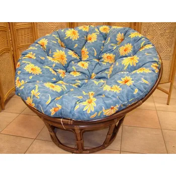 Podsedák Polstr na křeslo papasan 100 cm Modré kopretiny