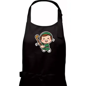 Kuchyňská zástěra Ikona pozemní hokej holka - Dámská zástěra na vaření - Univerzální velikost ( Černá )