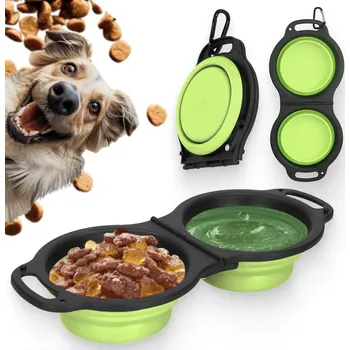 Miska pro psa Skládací (cestovní) plastová miska Hurtnet, vícebarevná, 0,35 l