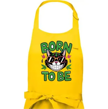 Kuchyňská zástěra Marihuana - born to be - Pánská zástěra na vaření - Univerzální velikost ( Žlutá )
