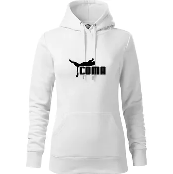 Dámská mikina Coma parodie - Mikina dámská Cape s kapucí - XS ( Bílá )