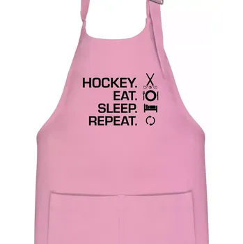 Kuchyňská zástěra Pozemní hokej eat sleep repeat - Dětská zástěra na vaření - Univerzální velikost ( Růžová )