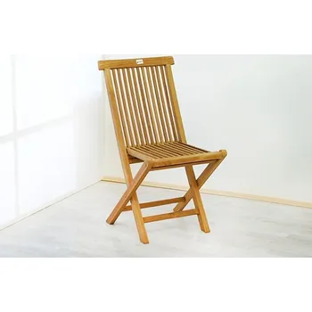 2 ks teaková židle bez područek, skládací provedení