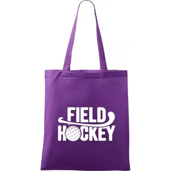 Field hockey míček a nápis - Taška bavlněná - 42 x 38 cm ( Fialová )