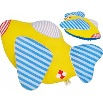 Polštář Plyšový polštář letadlo ŽLUTÝ