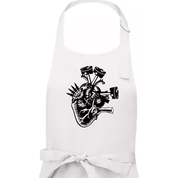Kuchyňská zástěra Řidičovo srdce - Pánská zástěra na vaření - Univerzální velikost ( Bílá )