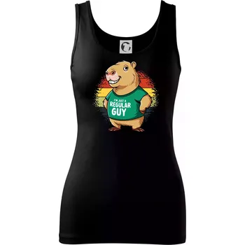 Dámské tričko Capybara I'm just a regular guy - Dámské tílko - XL ( Černá )