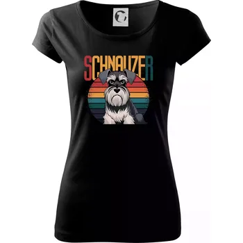 Dámské tričko Schnauzer barevné kolečko - Dámské triko Pure - XS ( Černá )