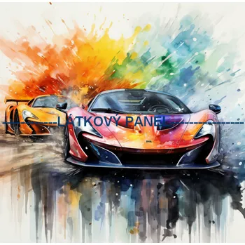 Látkový panel - Auto - AM-18 Velikost: 30x30cm, Materiál: Bavlna