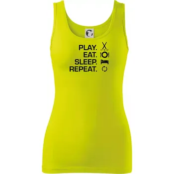 Play eat sleep repeat pozemní hokej - Dámské tílko - XS ( Limetková )