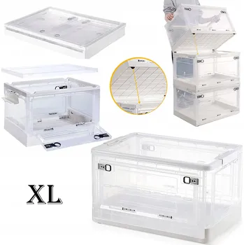 Úložný box Plastová nádoba Krabička Krabička 56L Velká vyztužená organizér do skříně