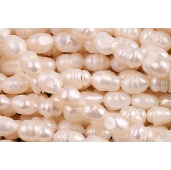 Dětské navlékací korálky Sladkovodní perly č.2 (11x7mm)