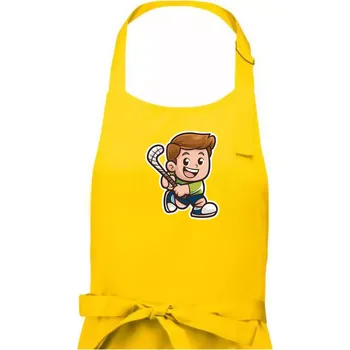 Kuchyňská zástěra Ikona pozemní hokej kluk - Pánská zástěra na vaření - Univerzální velikost ( Žlutá )