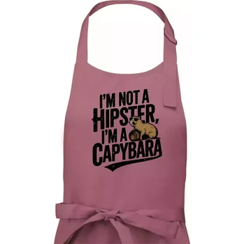 Kuchyňská zástěra I'm not a hipster, I'm a capybara - Dámská zástěra na vaření - Univerzální velikost ( Starorůžová )