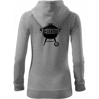 Dámská mikina Špekáček - Dámská mikina trendy zipper s kapucí - M ( Tmavě šedý melír )