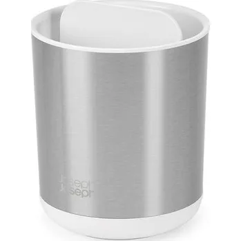 Držák na kartáček Stojánek na kartáčky Duo Steel Caddy 70607, malý, nerez/bílý