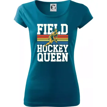 Dámské tričko Pruhy field hockey queen - Dámské triko Pure - 2XL ( Petrolejová )