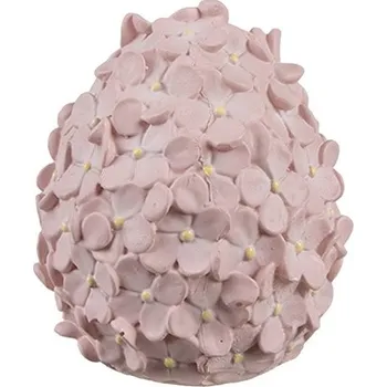 Vánoční dekorace Růžová dekorace vajíčko z květů - Ø 6*7cm