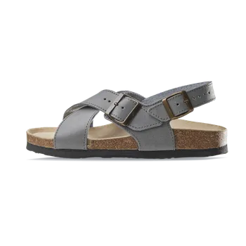 Dámské sandále Vasky Cross Grey - Dámské kožené sandály šedé | česká výroba ze Zlína 38 EU