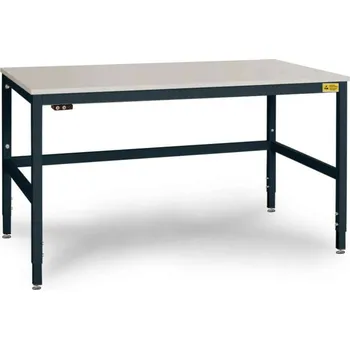 Manuflex LC3926.7016 ESD ESD pracovní stůl CANTOLAB speciální s plastové desky, Šxhxv = 2000 x 1000 x 758-958 mm antraci