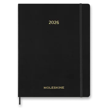 Diář Diář Moleskine Essential 2026 měkké desky, XXL, týdenní, vertikální, černý