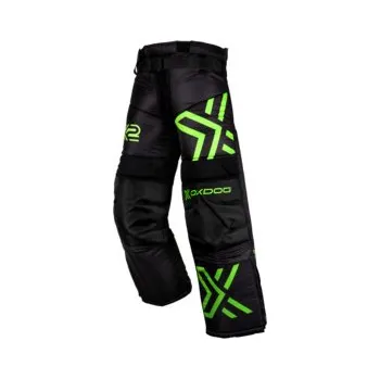 Pánské kalhoty Oxdog X2 GOALIE PANTS JR Black/Green Brankářské kalhoty 150 / 160 cm, černá / zelená